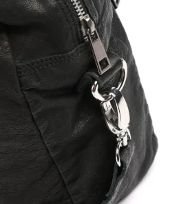 Washed Mille Shopper fein genarbtes Kalbsleder schwarz