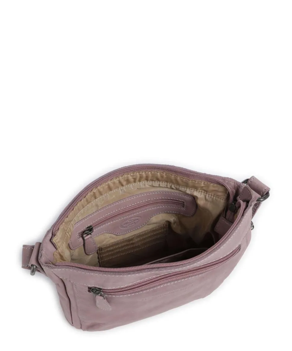 Washed Waxed Cow Aston Umhängetasche genarbtes Rindsleder lavendel