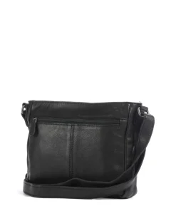 Washed Waxed Cow Aston Umhängetasche genarbtes Rindsleder schwarz