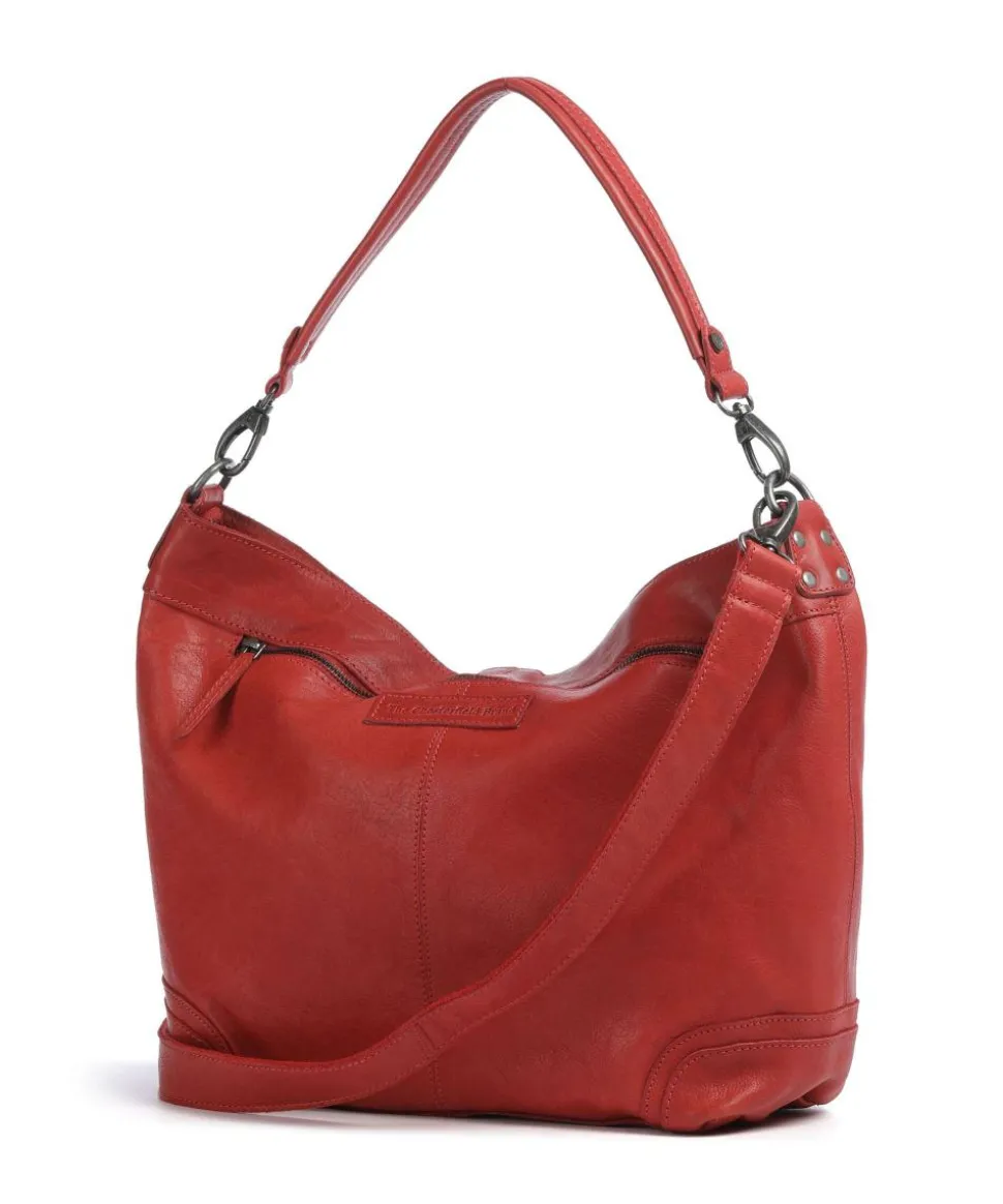 Washed Waxed Cow Bolivia Beuteltasche Pull-Up Rindsleder rot