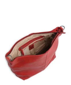 Washed Waxed Cow Bolivia Beuteltasche Pull-Up Rindsleder rot