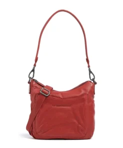 Washed Waxed Cow Caroline Schultertasche genarbtes Rindsleder rot