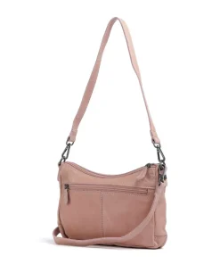 Washed Waxed Cow Irving Schultertasche genarbtes Rindsleder altrosa