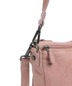 Washed Waxed Cow Irving Schultertasche genarbtes Rindsleder altrosa