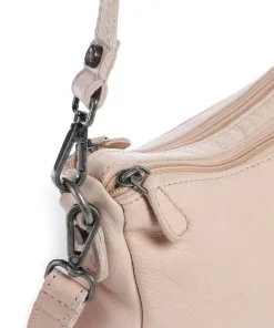 Washed Waxed Cow Irving Schultertasche genarbtes Rindsleder beige