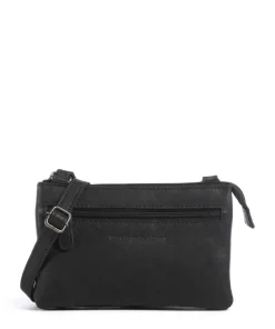 Washed Waxed Cow Osaka Umhängetasche genarbtes Rindsleder schwarz