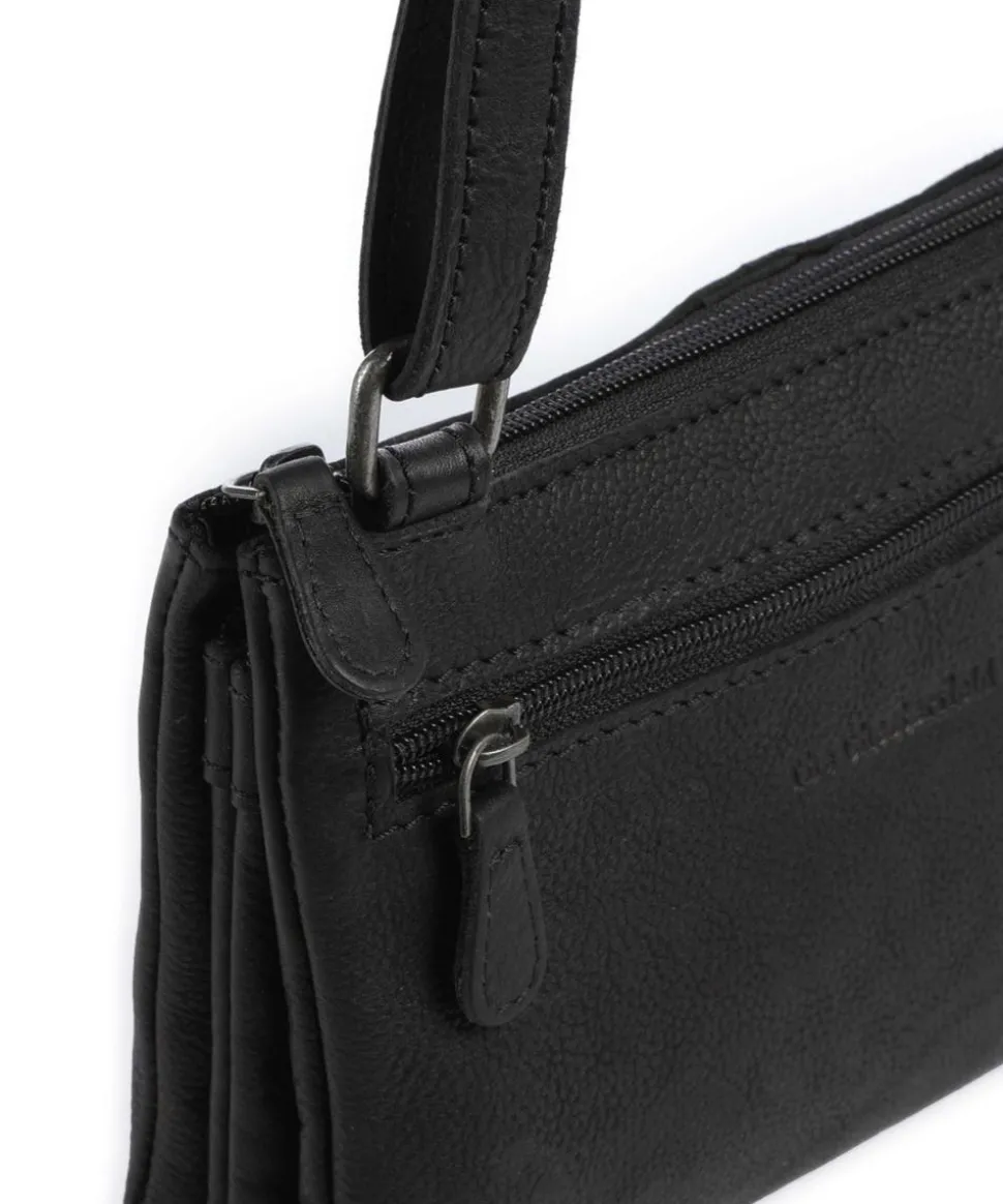 Washed Waxed Cow Osaka Umhängetasche genarbtes Rindsleder schwarz