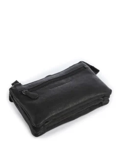 Washed Waxed Cow Osaka Umhängetasche genarbtes Rindsleder schwarz