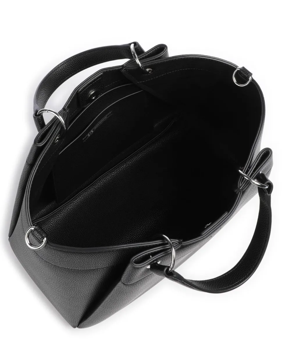 Wave L Handtasche Lederimitat schwarz