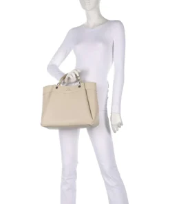 Wave L Handtasche Lederimitat elfenbein