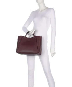 Wave L Handtasche Lederimitat wein