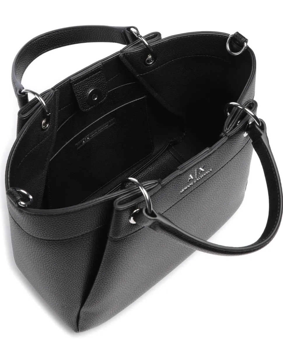 Wave M Handtasche Lederimitat schwarz