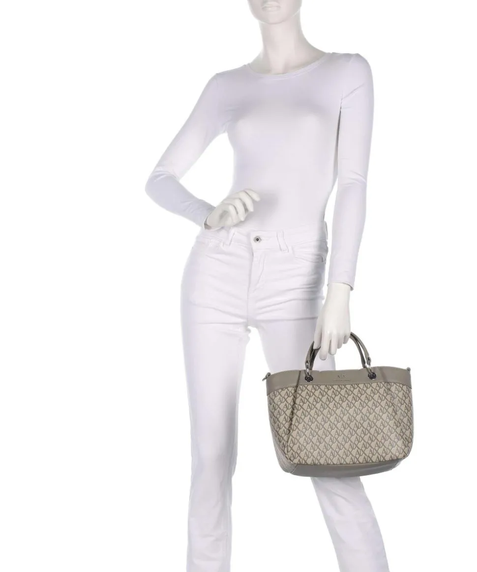 Wave Monogram M Handtasche Lederimitat beige