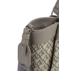 Wave Monogram M Handtasche Lederimitat beige