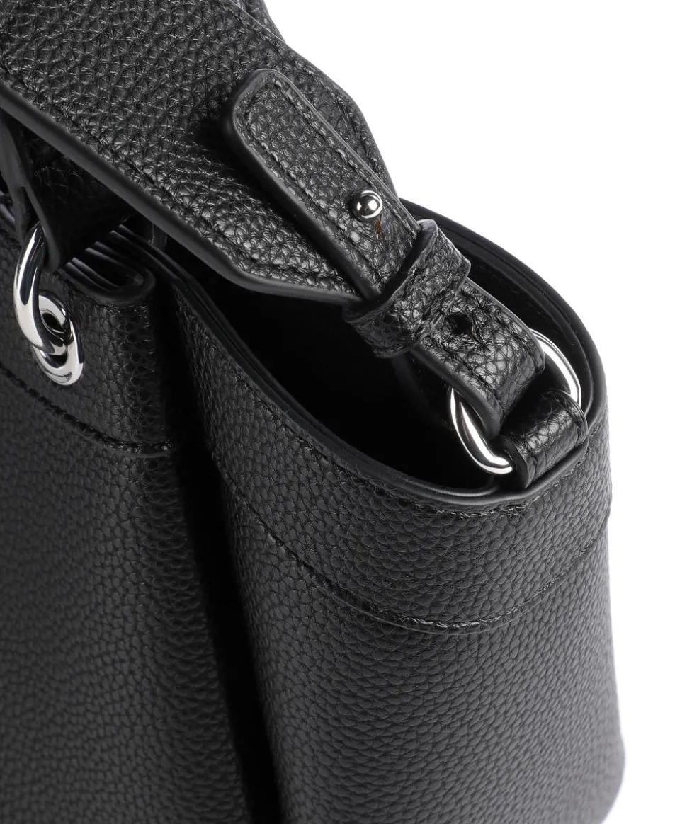 Wave S Handtasche Lederimitat schwarz