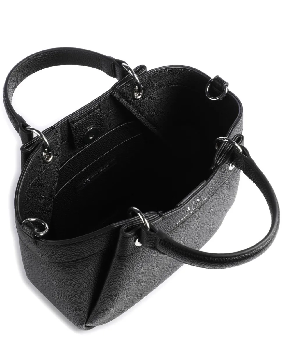 Wave S Handtasche Lederimitat schwarz