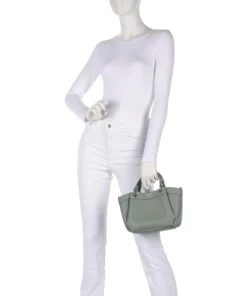 Wave S Handtasche Lederimitat graugrün