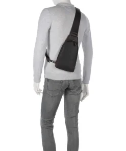 Wax Pull Up Cow Bowey Slingbag fein genarbtes Rindsleder dunkelbraun