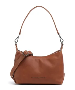 Wax Pull Up Cow Christie Schultertasche fein genarbtes Rindsleder cognac