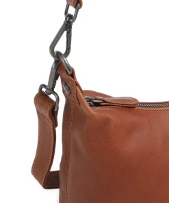 Wax Pull Up Cow Christie Schultertasche fein genarbtes Rindsleder cognac