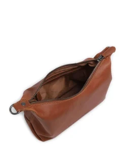 Wax Pull Up Cow Christie Schultertasche fein genarbtes Rindsleder cognac