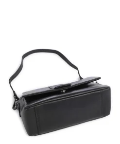 Wax Pull Up Cow Clifden Schultertasche fein genarbtes Rindsleder schwarz