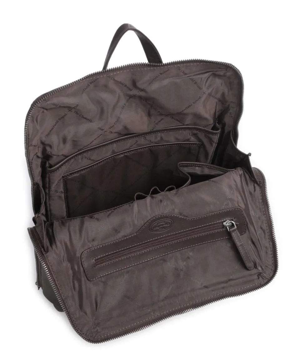 Wax Pull Up Cow Filmore Rucksack 13″ fein genarbtes Rindsleder dunkelbraun