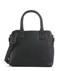 Wax Pull Up Cow Hermosa Handtasche fein genarbtes Rindsleder schwarz