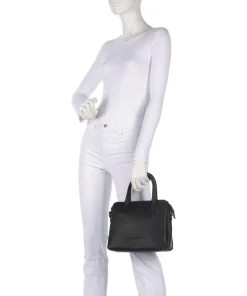 Wax Pull Up Cow Hermosa Handtasche fein genarbtes Rindsleder schwarz