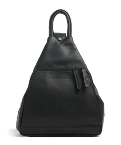 Wax Pull Up Cow Howard Rucksack fein genarbtes Rindsleder schwarz