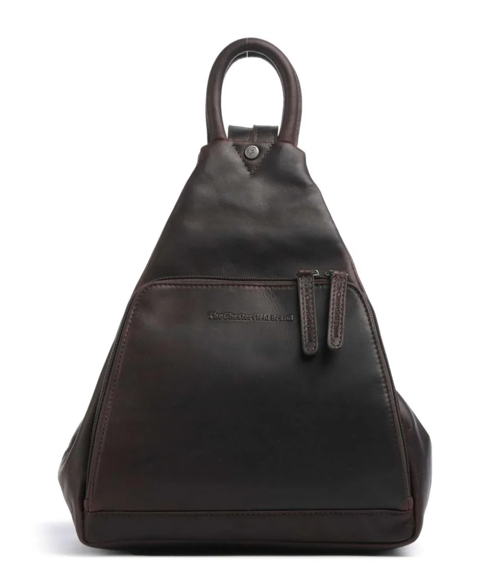 Wax Pull Up Cow Howard Rucksack fein genarbtes Rindsleder dunkelbraun