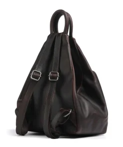 Wax Pull Up Cow Howard Rucksack fein genarbtes Rindsleder dunkelbraun