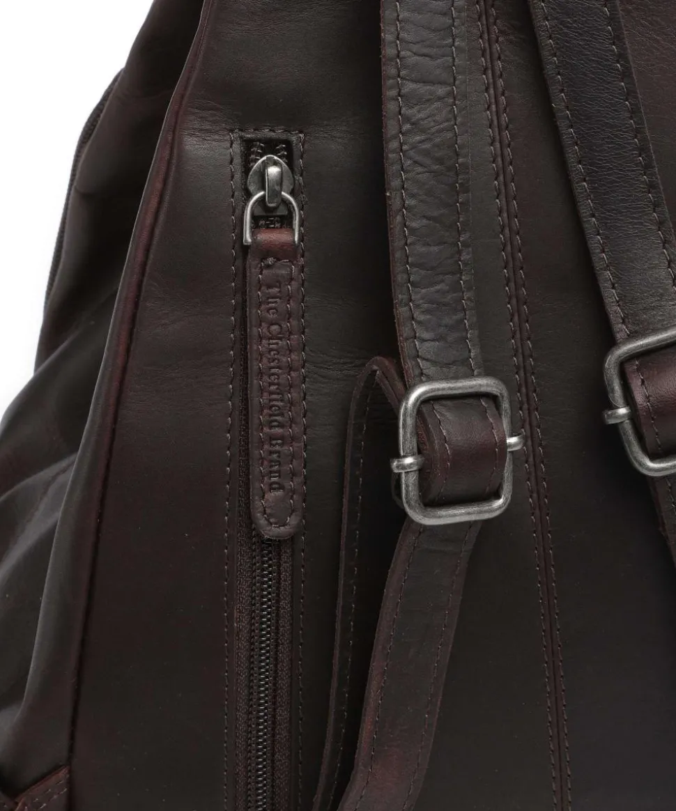 Wax Pull Up Cow Howard Rucksack fein genarbtes Rindsleder dunkelbraun