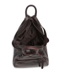 Wax Pull Up Cow Howard Rucksack fein genarbtes Rindsleder dunkelbraun