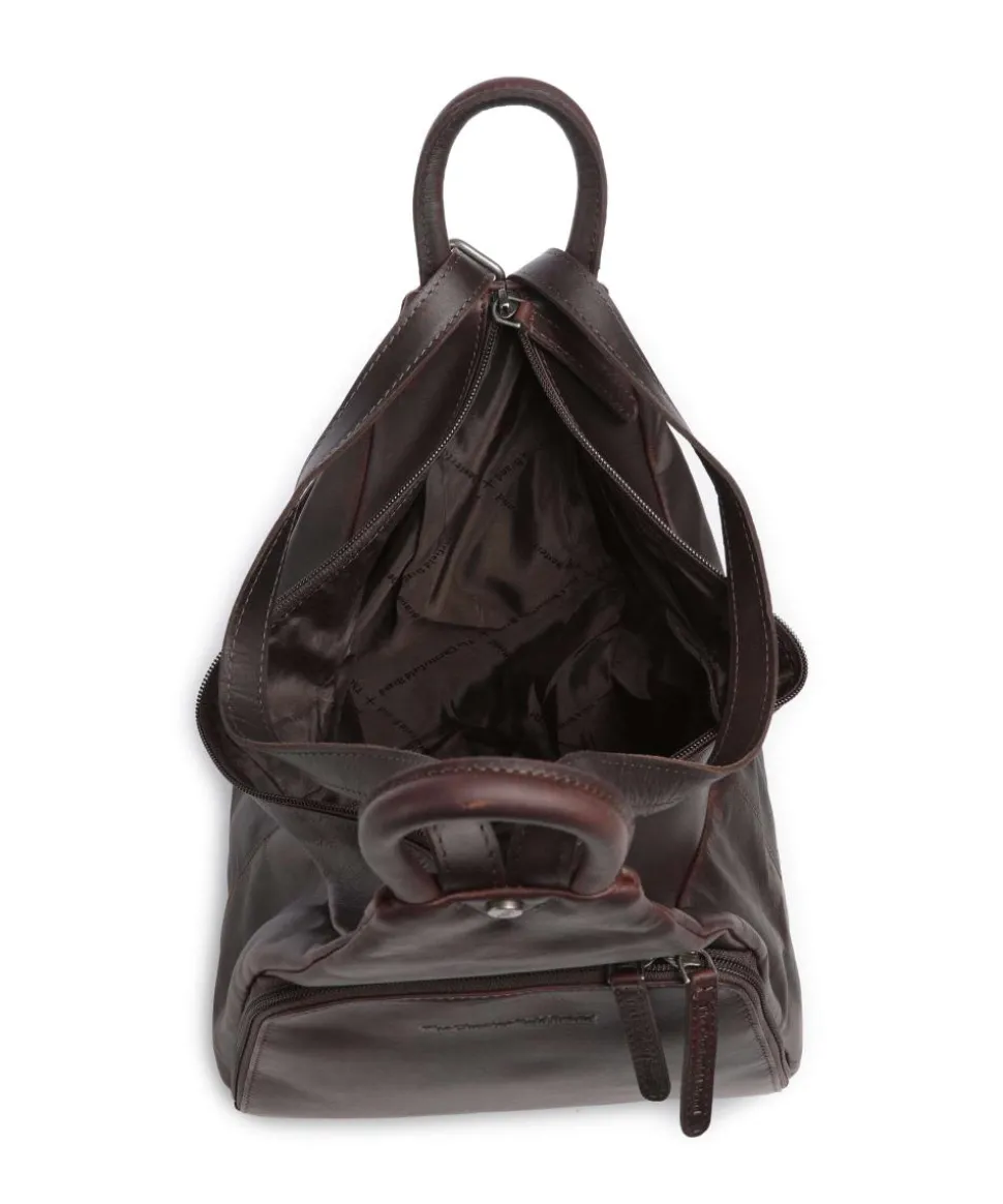 Wax Pull Up Cow Howard Rucksack fein genarbtes Rindsleder dunkelbraun