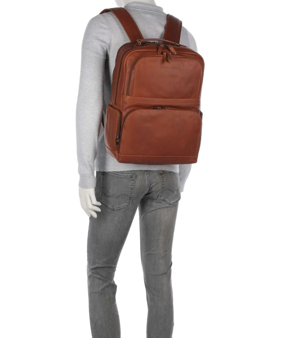 Wax Pull Up Cow Lennox Rucksack 15″ fein genarbtes Rindsleder cognac