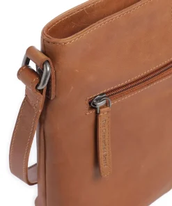 Wax Pull Up Cow Navene Umhängetasche fein genarbtes Rindsleder cognac