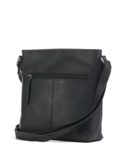 Wax Pull Up Cow Navene Umhängetasche fein genarbtes Rindsleder schwarz