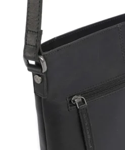 Wax Pull Up Cow Navene Umhängetasche fein genarbtes Rindsleder schwarz