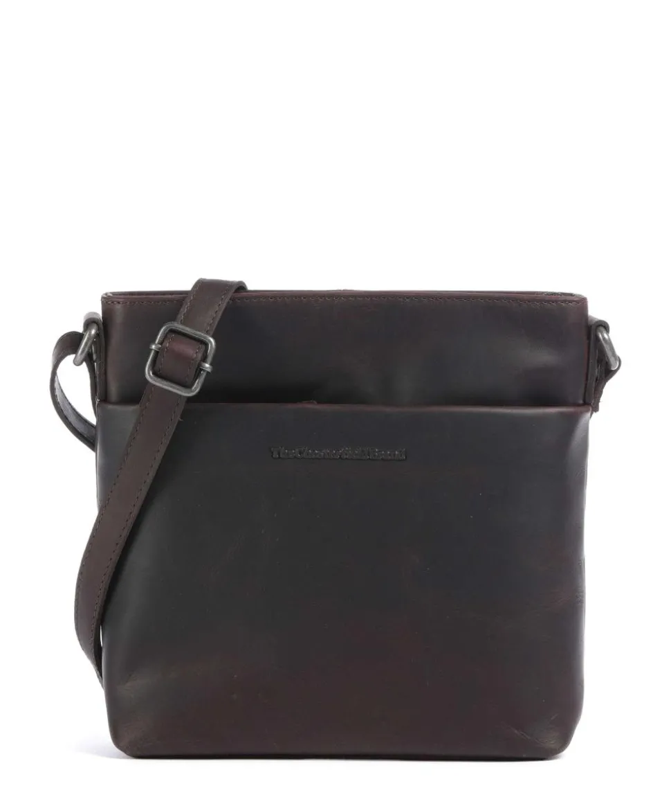 Wax Pull Up Cow Navene Umhängetasche fein genarbtes Rindsleder dunkelbraun