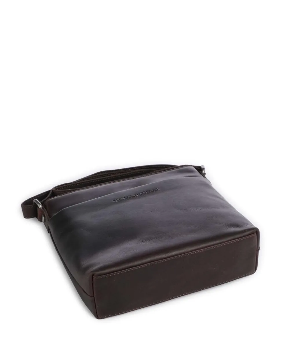 Wax Pull Up Cow Navene Umhängetasche fein genarbtes Rindsleder dunkelbraun