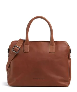 Wax Pull Up Cow Valmonte Handtasche fein genarbtes Rindsleder cognac