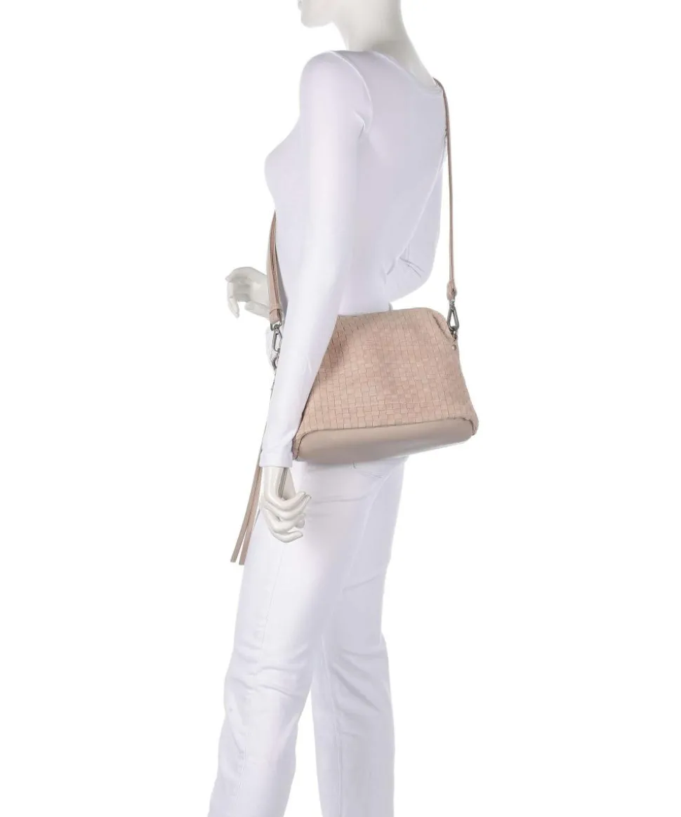 Weave Harmony Schultertasche aufgerautes Leder nude