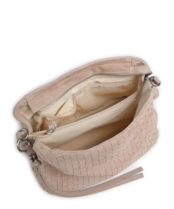 Weave Harmony Schultertasche aufgerautes Leder nude