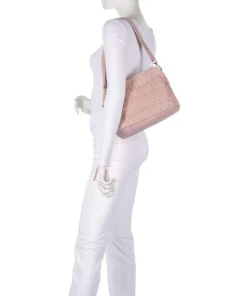 Weave Harmony Schultertasche aufgerautes Leder rosa