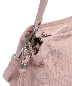Weave Harmony Schultertasche aufgerautes Leder rosa