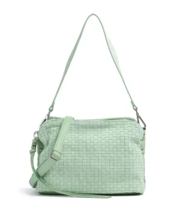 Weave Harmony Schultertasche aufgerautes Leder mintgrün
