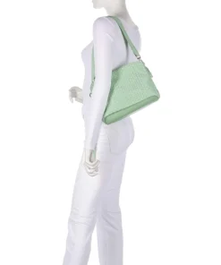 Weave Harmony Schultertasche aufgerautes Leder mintgrün