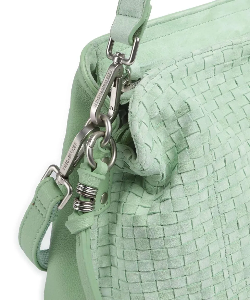 Weave Harmony Schultertasche aufgerautes Leder mintgrün