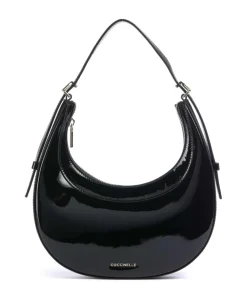 Whisper Patent Schultertasche Leder schwarz